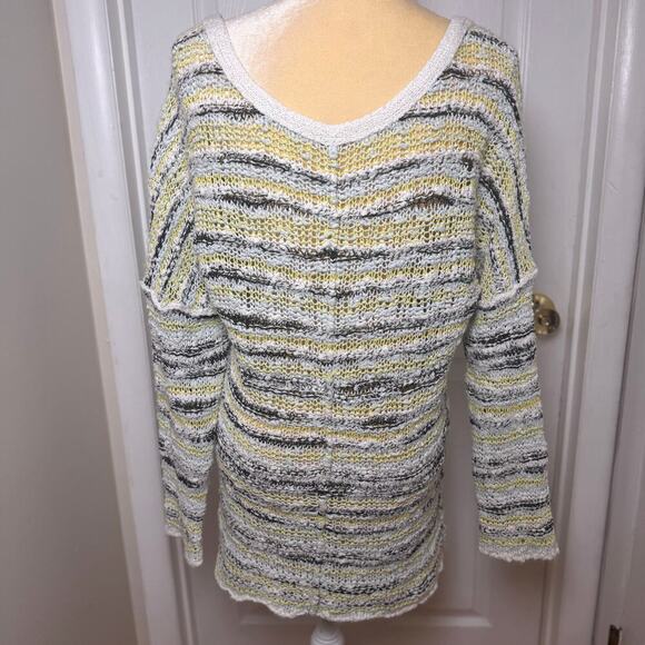 Free People Marled Songbird Long Sleeve Wool Blend Striped Sweater Size Large - Picture 6 of 9